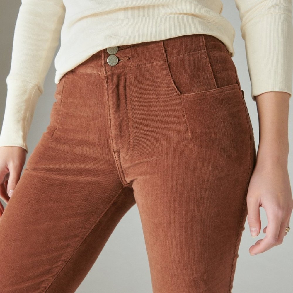 Lucky Brand Corduroy Bootcut Pants in Warm Rust - Picture 3 of 4